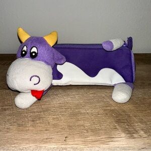 Purple Plush Cow Pencil Case - Kids Toys